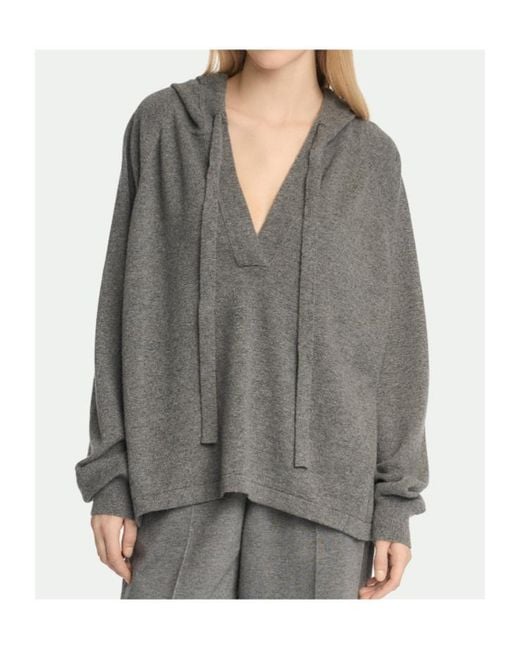 Malo Gray V-Neck Hoodie