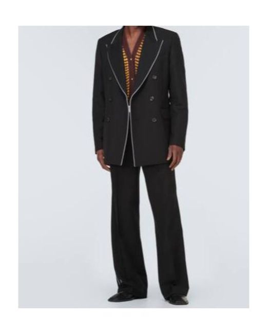 Wales Bonner Black Rise Double-Breasted Wool Blazer for men