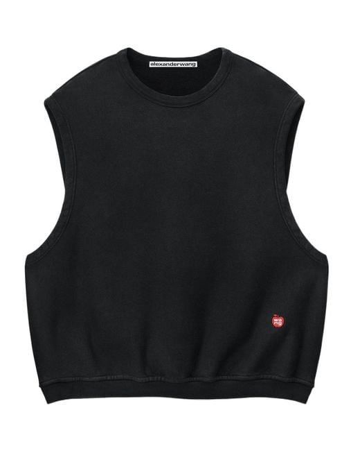 Alexander Wang Black Logo Printed Sleeveless Tank Top