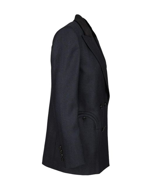 Blazé Milano Black Resolute Everyday Velvet-Collared Double-Breasted Blazer