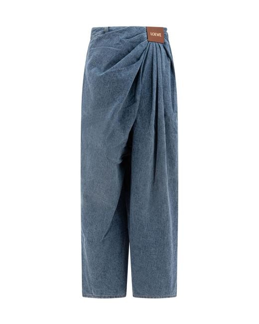 Loewe Blue Draped Jeans