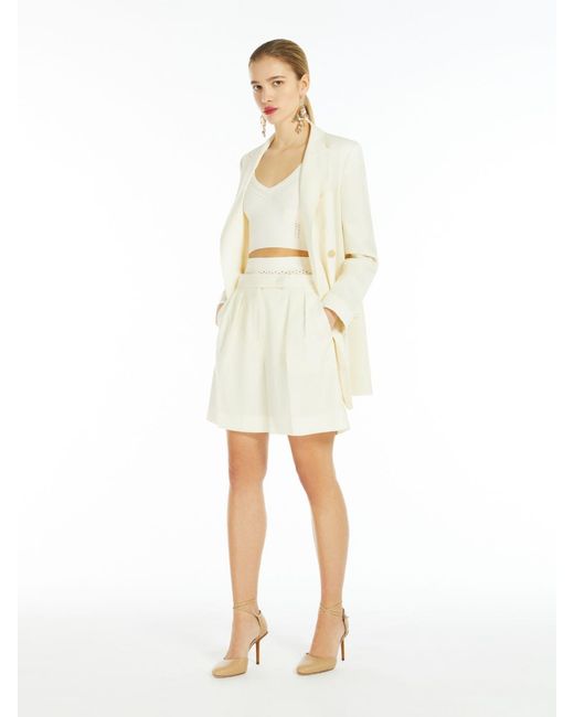 Max Mara White Priamo Mid-Rise Shorts
