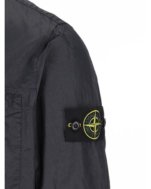 Stone Island Black Utility Zip-Pocket Jacket for men