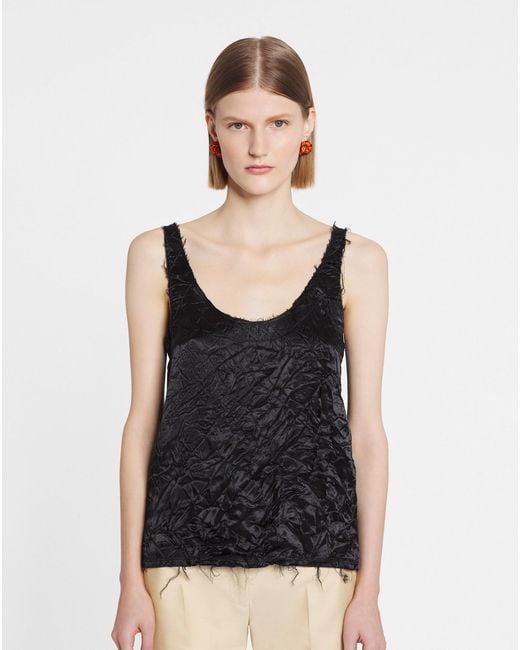 Lanvin Black Logo Sling