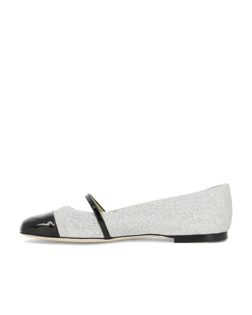 Jimmy Choo Multicolor Elisa Giltter Square-Toe Ballerinas