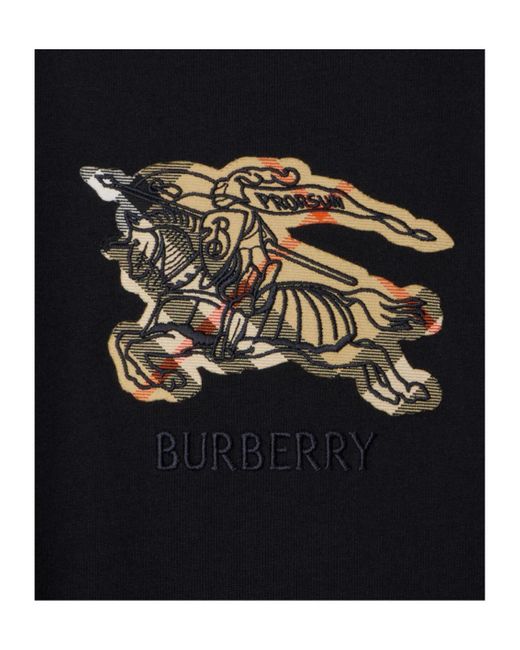 Burberry Black Ekd Embroidered Crewneck T-Shirt for men