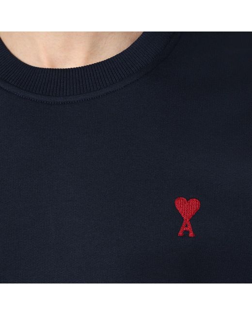 AMI Blue Organic Cotton Sweater for men