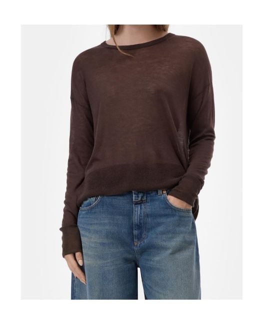 Closed Brown Fine-Knit Long-Sleeve Sweater