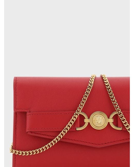 Versace Red Chain-Linked Mini Shoulder Bag