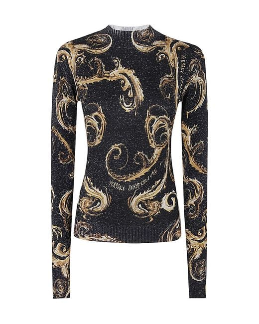Versace Jeans Black Couture Lurex Knit Sweater
