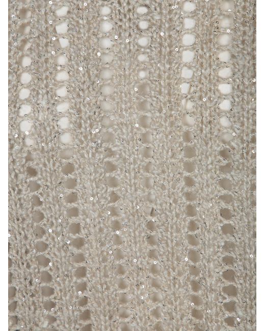 Brunello Cucinelli Gray Sequin-Embellished T-Shirt