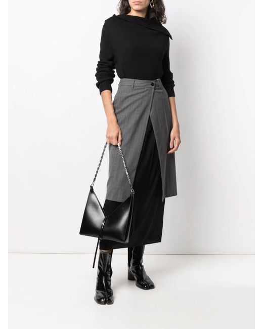 Ann Demeulemeester Black Asymmetrical Cowl-Neck Jumper