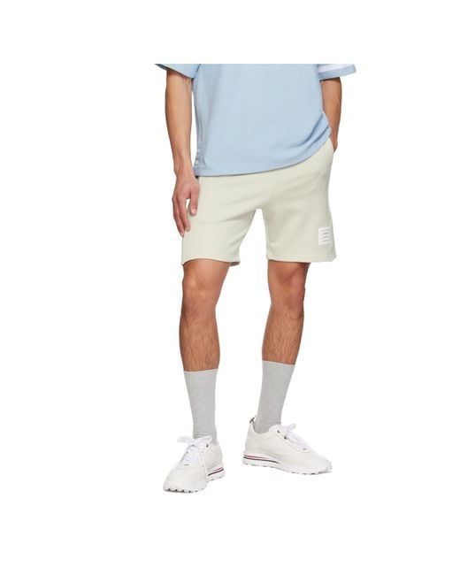 Thom Browne Natural Mid-Rise Drawstring Track Shorts for men