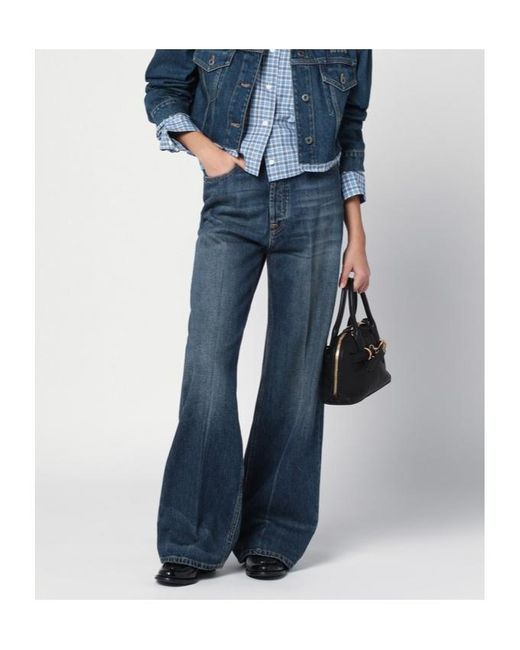 Miu Miu Blue Belt-Loop Jeans