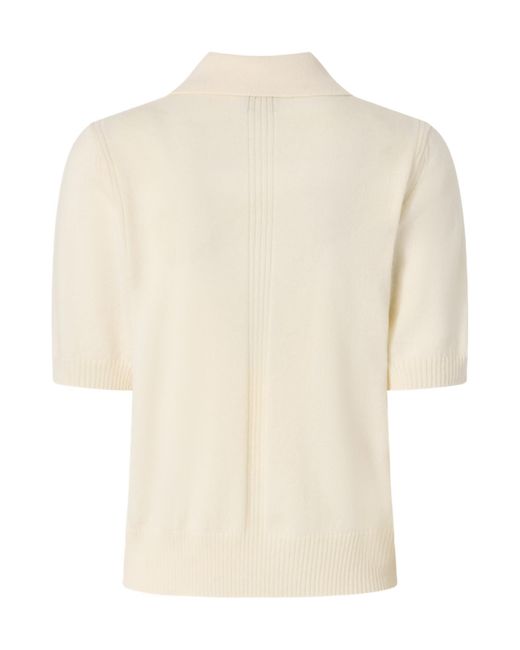 Pinko White Short-Sleeved Knitted Polo Shirt
