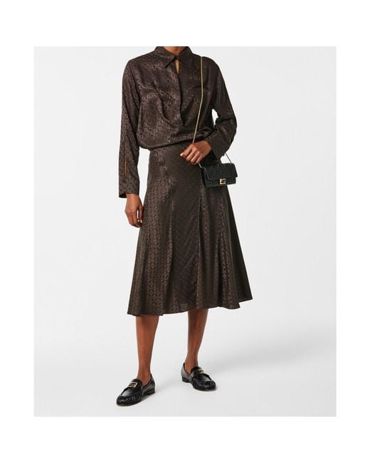 Fendi Brown Patterned Long-Sleeve Shirt