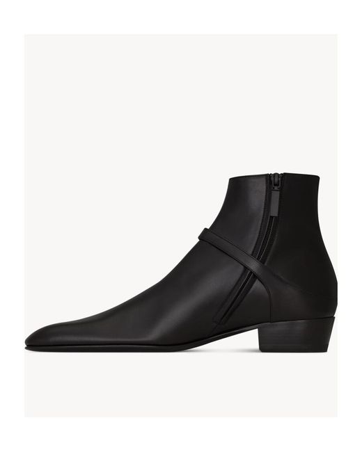 Saint Laurent Black Augustin Ankle Boots for men