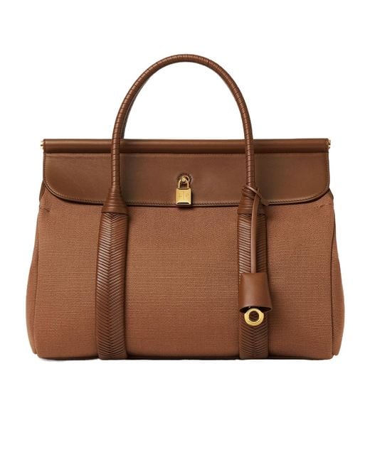 Loro Piana Brown Loom Bag L32 Handbag
