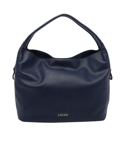 Liu Jo Blue Logo-Lettering Tote Bag