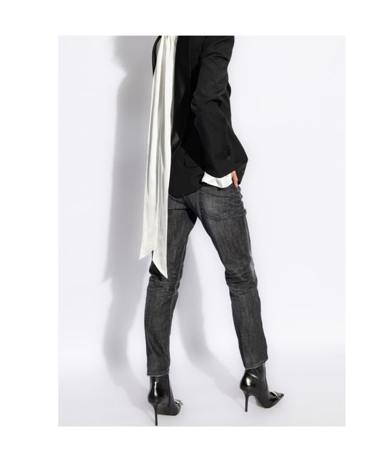 DSquared² Gray Cool Straight-Leg Distressed Jeans