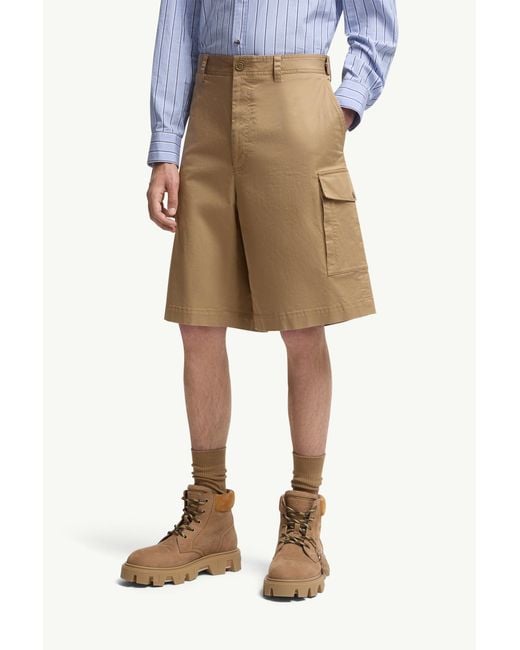 Moncler Natural Logo-Patch Cargo Shorts for men
