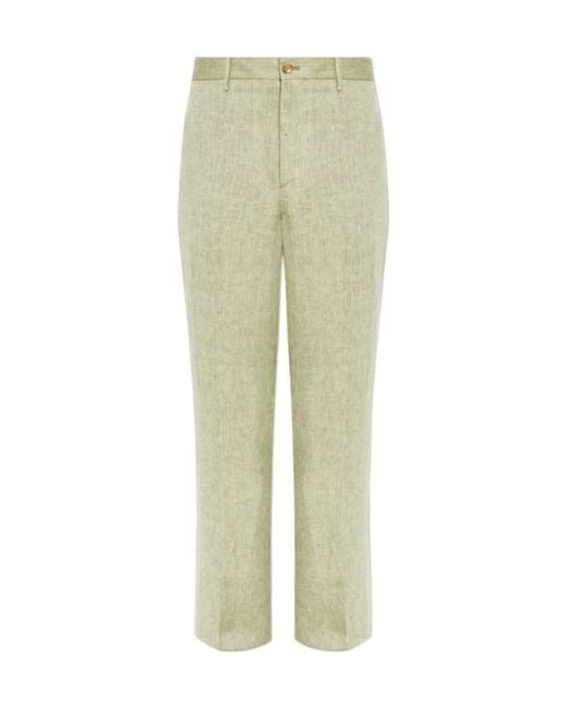 Etro Green Herringbone Tailored Pants for men