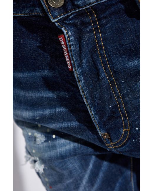 DSquared² Blue Cool Guy Distressed Skinny Jeans for men