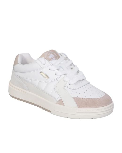 Palm Angels White Logo Round-Head Low-Cut Casual Shoes