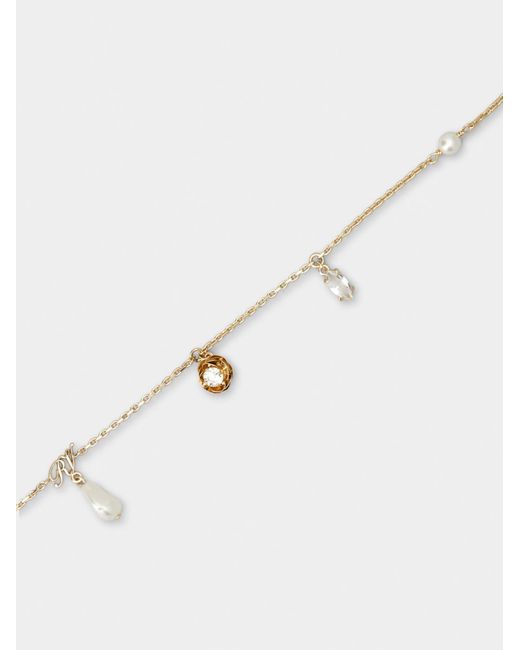 Roger Vivier White Rose Pearls Necklace