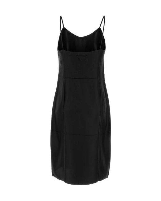 Prada Black V-Neck Sleeveless Midi Dress