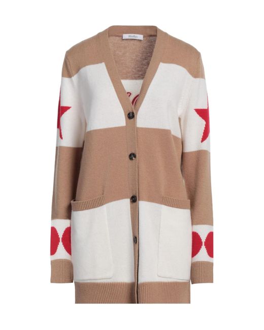 Max Mara White Striped Knit Cardigan