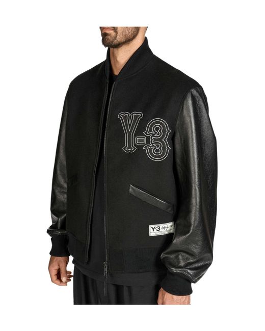 Y-3 Black Classic Leather Jacket for men