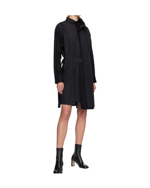 Sacai Black Poplin Midi Dress