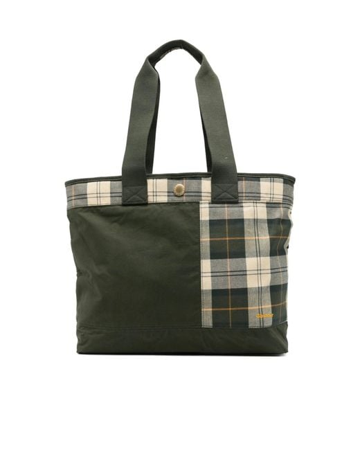 Barbour Green Mya Patchwork Tote Bag