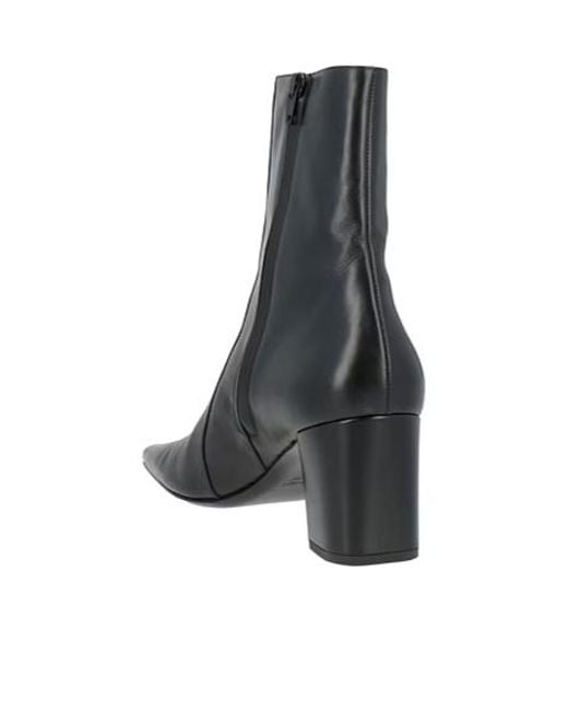 Saint Laurent Black Minimalist Roundtoe Ankle Boots