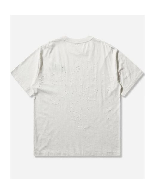 Satisfy White Distressed Logo T-Shirt for men