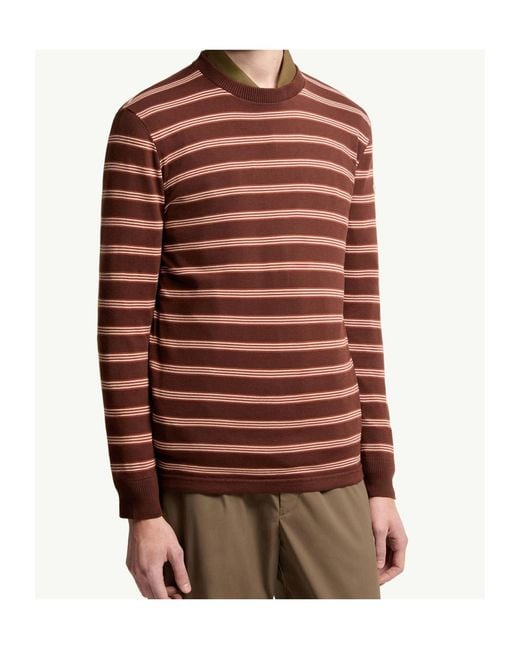 Moncler Red Striped Cotton Sweatshirt for men