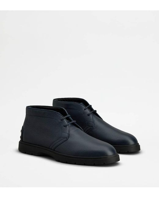 Tod's Blue Lace-Up Desert Boots for men