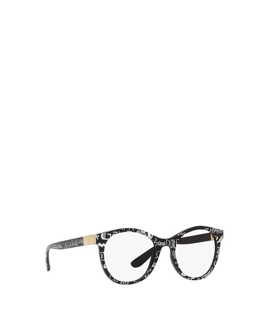 Dolce & Gabbana White Monogram Round-Frame Sunglasses