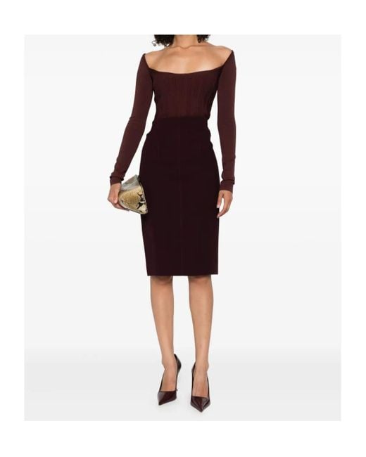 Mugler Black Buckle-Detailed Pencil Skirt