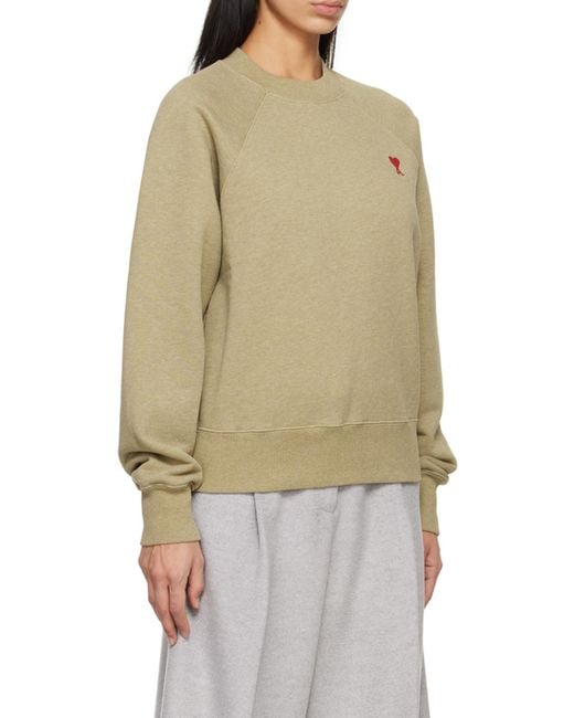 AMI Natural Ami De Coeur Crewneck Sweatshirt for men
