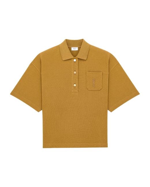 Saint Laurent Yellow Cassandre Oversized Polo Shirt