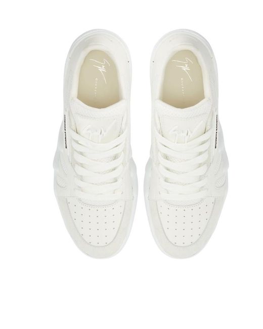 Giuseppe Zanotti White Talon Low-Top Leather Sneakers for men