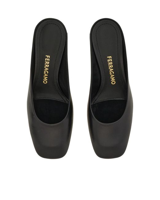 Ferragamo Black Ferragamo S-Shaped Heeled Mules