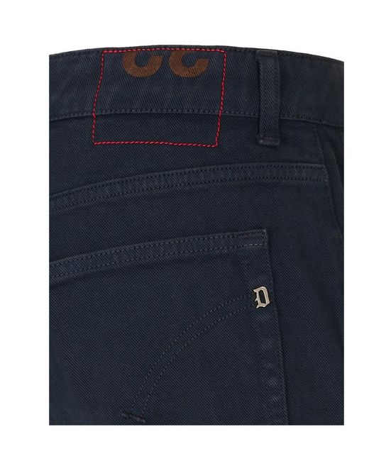 Dondup Blue Logo-Plaque Bemuda Shorts for men