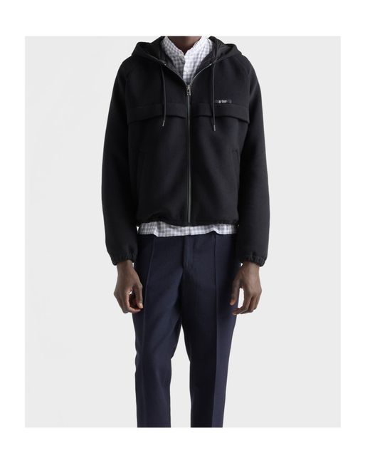 Prada Blue Zipped Hooded Jacket for men
