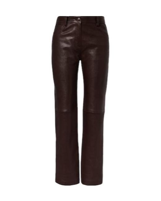 Magda Butrym Brown Leather Straight Pants