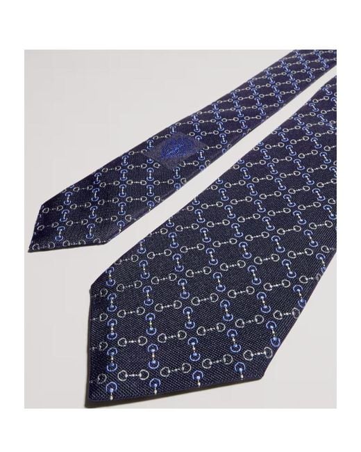 Gucci Blue Horsebit Pattern Tie for men