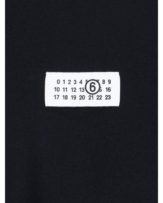 MM6 by Maison Martin Margiela Blue Logo Patch Crewneck Sweatshirt for men