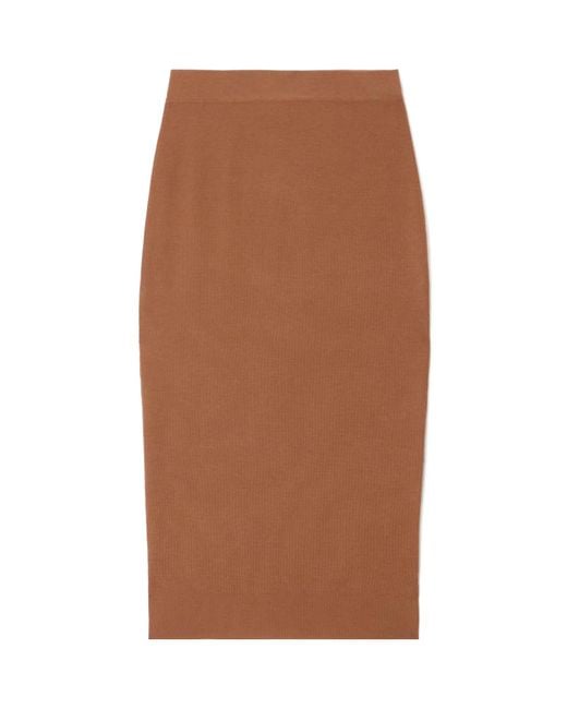 Saint Laurent Brown High Waist Pencil Skirt